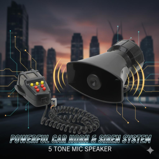 Space Power siren 100W Pro: 7 Sesli Acil Durum İkaz ve Uyarı sistemi Motorsiklet-Araba-Kamyon