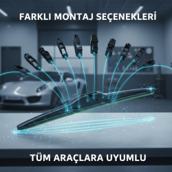 Space Premium 9 aparatlı hibrit arka silecek kilitli model 35 cm Uyumlu