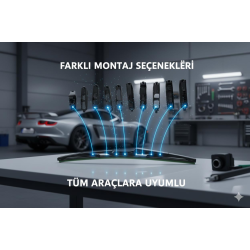 Space Premium 9 aparatlı hibrit arka silecek kilitli model 38 cm Uyumlu