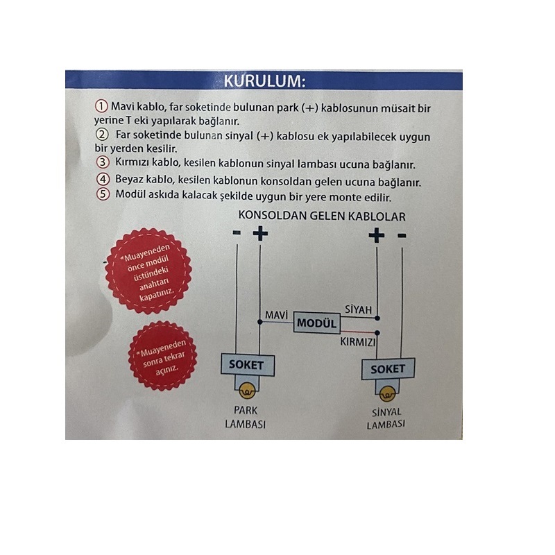 Düğmeli Ayarlı Amerikan Park Modülü
