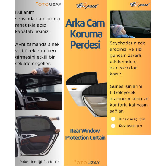 Arka cam güneşlik kelebeksiz cam ve suv araçlar için / PEARY02 Arka cam güneşlik kelebeksiz cam ve suv araçlar için / PEARY02