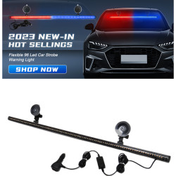 Çakar lamba 12-32v esnek model 84cm vantuzlu çakarlı mavi-kırmızı / LAPA543
