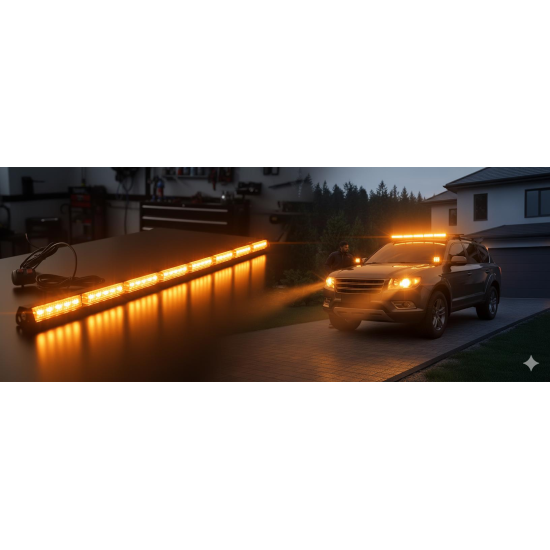 İkaz Uyarı ışığı sis Lamba 3W 48 Power Ledli 117 cm Turuncu Renk 12V