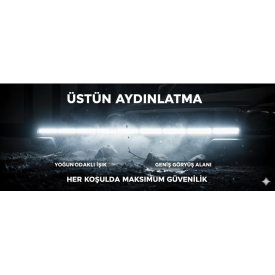 İkaz Uyarı ışığı sis Lamba 3W 48 Power Ledli 117 cm Turuncu Renk 12V