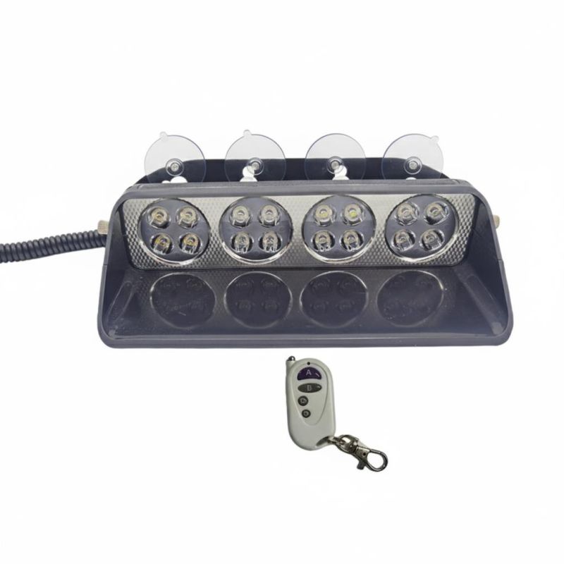 Cam İçi Uyarı ışığı veren Lamba Uzaktan Kumandalı 16 Led 24W 12V Kırmızı-Mavi