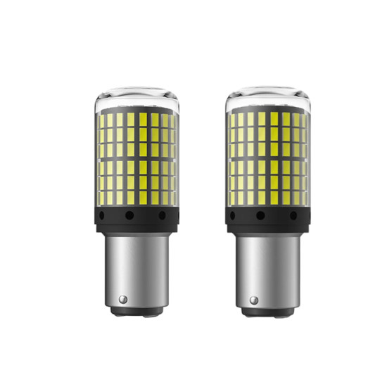 Dekoratif led ampul çift duy beyaz 144led  1157  bay15d 21w / LAAM973-1