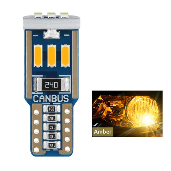 Dekoratif led ampul T10-15SMD 4014 CANBUS 12V çift turuncu / LAAM863 Dekoratif led ampul T10-15SMD 4014 CANBUS 12V çift turuncu / LAAM863