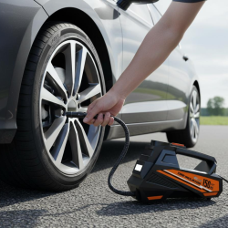 Premium Dijital hava kompresörü(Çakmaklık) 150 PSI Ayarlanabilir basınç ve Aydınlatma