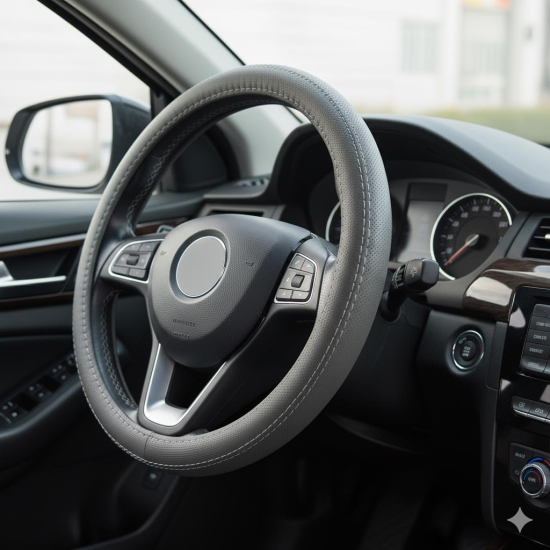 Space Universal Direksiyon kılıfı 38 cm gri direksiyon koruyucu kılıf