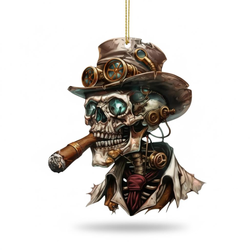 İç aksesuar kahverengi iskelet baskılı Oto İç aksesuar