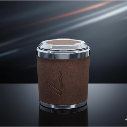 Space Işıklı küllük deri kaplamalı-basmalı kahve Premium Işıklı Küllük