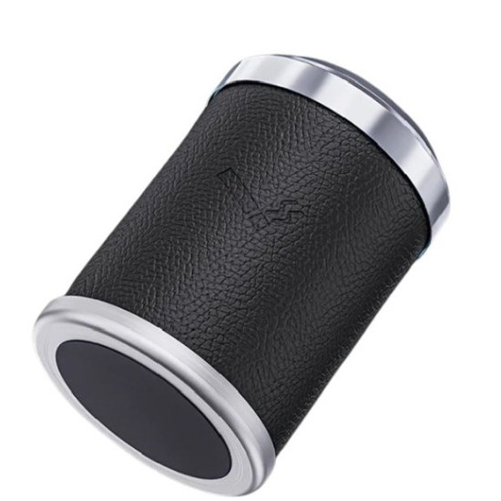 Işıklı küllük deri kaplamalı-basmalı siyah / ICKU60