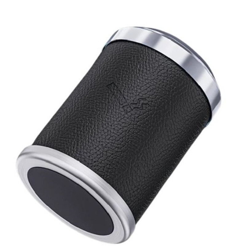 Işıklı küllük deri kaplamalı-basmalı siyah / ICKU60