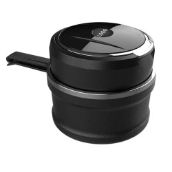 Space Premium Şık Oto Küllük siyah-nikel renk