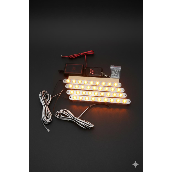 Led Lamba 4x9 ledli panjur içi Modlu lamba Sarı 24V