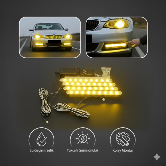 Led Lamba 4x9 ledli panjur içi Modlu lamba Sarı -Beyaz 24V