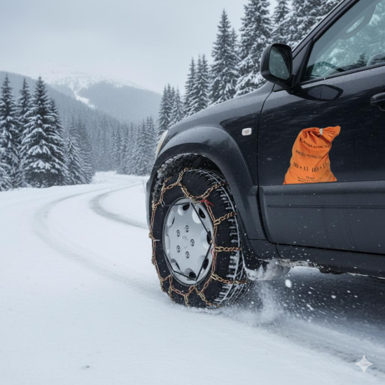Premium Yüksek Yol Tutuşlu Kaydırmaz Mahmuzlu Kar Zinciri (640x13-600x15) - Grup 60