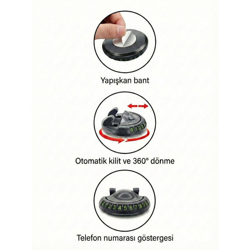 Numaratörlü Telefon tutucu siyah / SYTE33