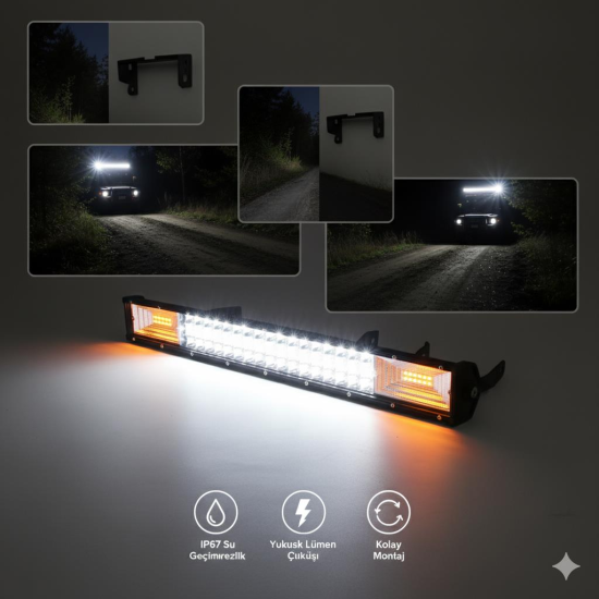 Offroad sis lambası 52cm 90led Beyaz-amber 270w Farklı modlara sahip sis lambası Adet