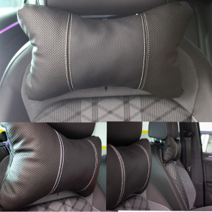 2'li Oto Koltuk Boyun Yastığı - Siyah Beyaz (Premium)