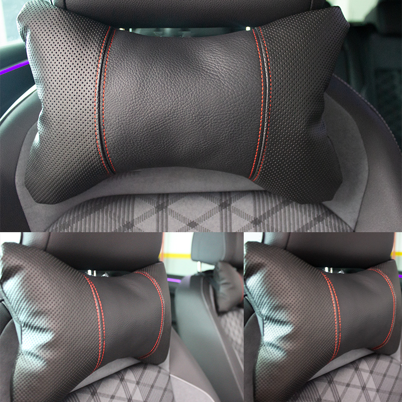 Space Oto Premium Oto Koltuk Boyun Yastığı - Siyah Kırmızı (2'li)