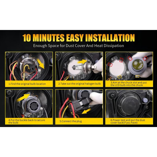 Premium led far ampulü lensli H4 16.000LM / LAAM958 Premium led far ampulü lensli H4 16.000LM / LAAM958