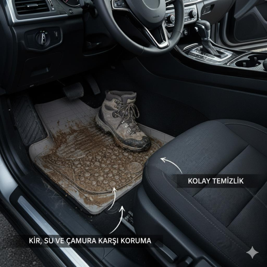 Pufi Bubble Premium Kauçuk Paspas - Gri (HB)