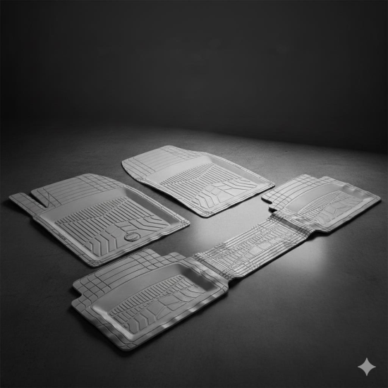 Pufi Premium Havuzlu paspas (100% Kauçuk) gri Renk Universal Özel Seri