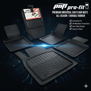 Pufi Tüm araçlarla uyumlu Oto Paspas 100% Kauçuk Premium Kalite - Siyah