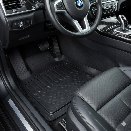 Pufi Tüm araçlarla uyumlu Oto Paspas 100% Kauçuk Premium Kalite - Siyah