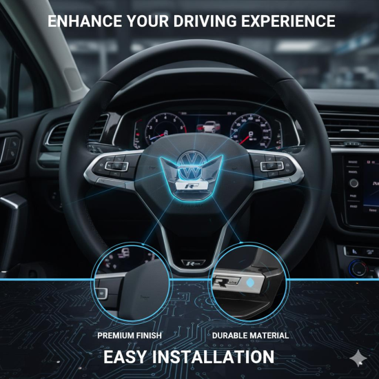 Siyah R-Line Direksiyon Logosu Premium kalite Siyah Renk