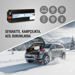 Space 1000W 24V-220V USB'li İnverter Güç Dönüştürücü