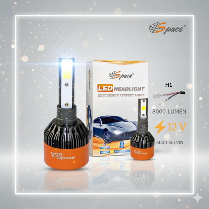 Space 12V 8000LM Beyaz H1 Led Far Ampulü (48W)