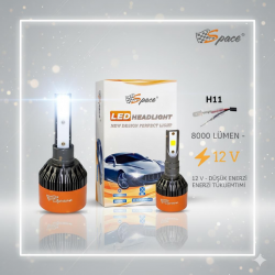 Space 12V 8000LM Beyaz H11 Led Far Ampulü (48W)