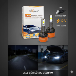 Space 12V 8000LM Beyaz H7 Led Far Ampulü (48W)
