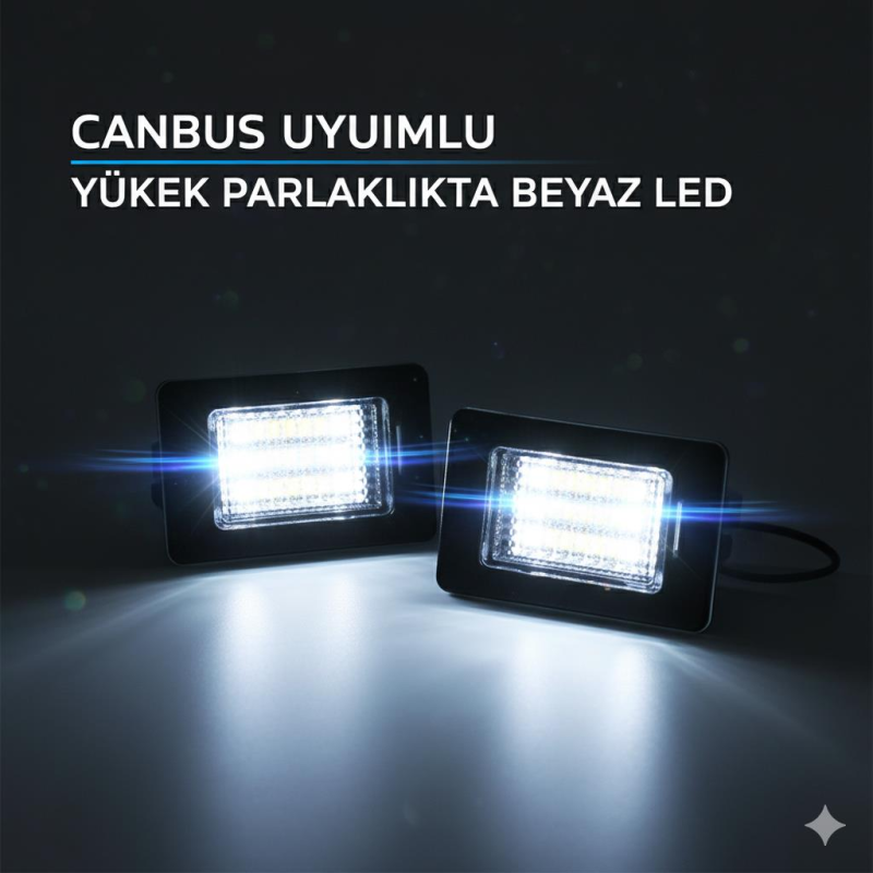Space 12V Beyaz Canbus Plaka Altı Led Ampul (2'li Set)