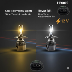 Space 12V Çift Renk Sarı Beyaz 9005 Led Far Ampulü