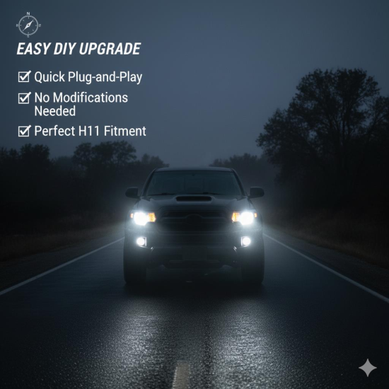 Space 12V H11 Beyaz Led Far Ampulü (4800LM) Ultra parlak