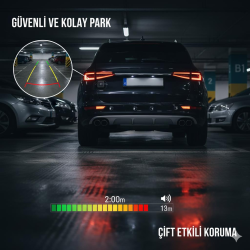 Space Araç Kamerası 4.3 inç aynaya geçmeli park sensörlü geri görüş kamerası