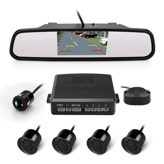 Space Araç Kamerası 4.3 inç aynaya geçmeli park sensörlü geri görüş kamerası