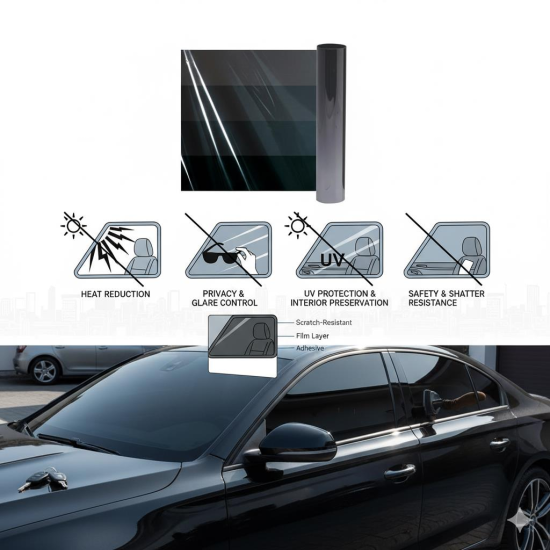 Space Çizilmez Solux Cam Filmi %40 Açık Siyah (0.50x60m)