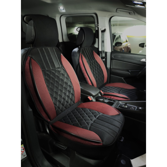 Space Elegance 5'li Koltuk Kılıfı Set Minder Siyah-Kırmızı / KLMNY547