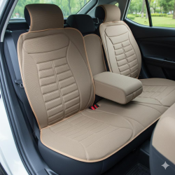 Space Tüm Araçlarla Uyumlu Premium Koltuk Minderi Ön ve Arka koltuklar için 5'li Bej Renk