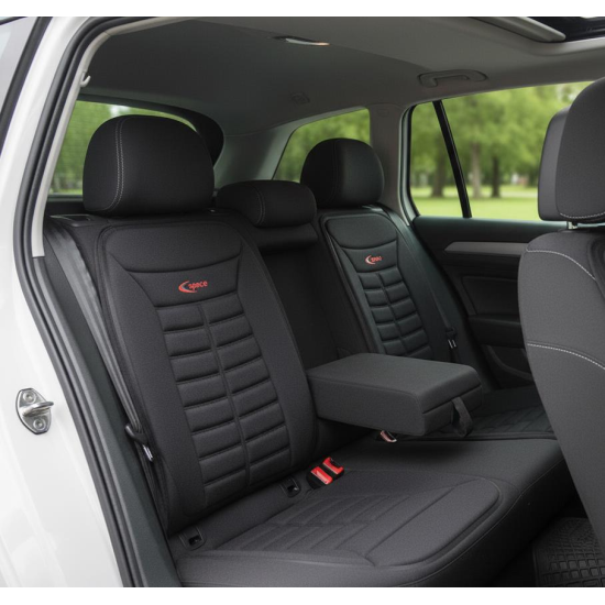 Space Tüm Araçlarla Uyumlu Premium Koltuk Minderi Ön ve Arka koltuklar için 5'li Siyah Renk