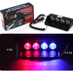 Space Flaş Led Çakar 8W Kırmızı-Mavi 8 Fonksiyonlu / LAPA173
