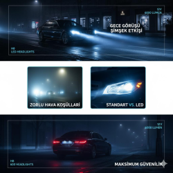 Space H1 Buz Mavisi Led Far Ampulü (3500LM)