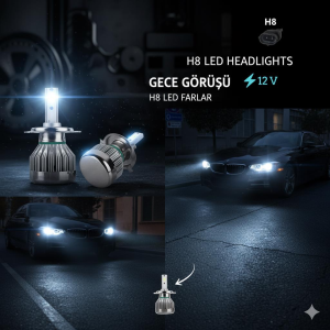 Space H8 Buz Mavisi Led Far Ampulü (3000LM) Premium Güçlü Işık