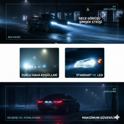 Space Led Far Ampulü H11 - Buz Mavisi (3500LM)