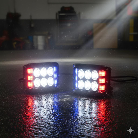 Space Offroad Sis Lambası - 12 Ledli 36W Beyaz-Kırmızı-Mavi (2'li)