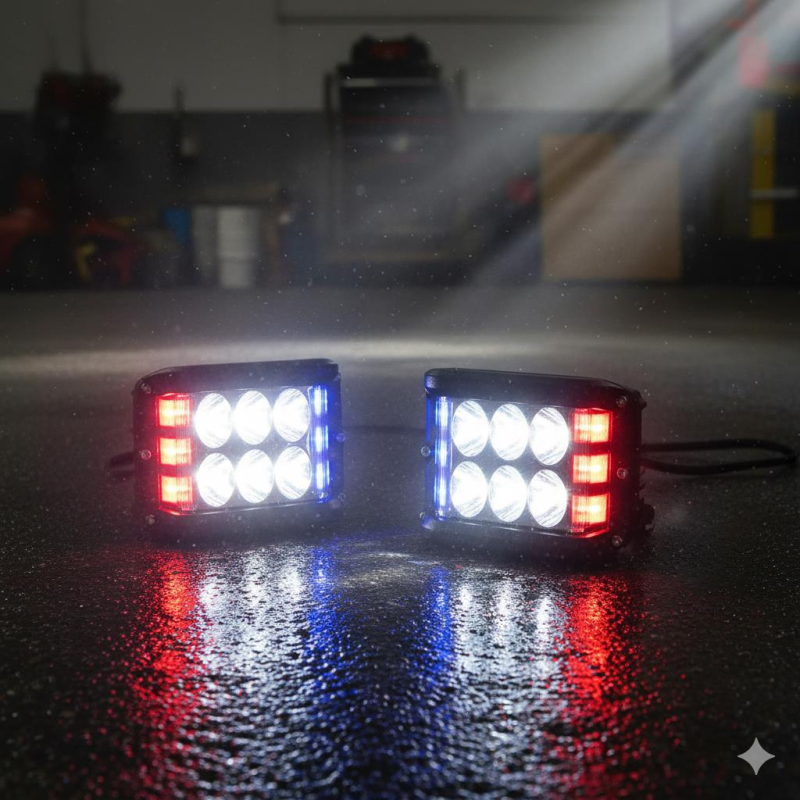 Space Offroad Sis Lambası - 12 Ledli 36W Beyaz-Kırmızı-Mavi (2'li)